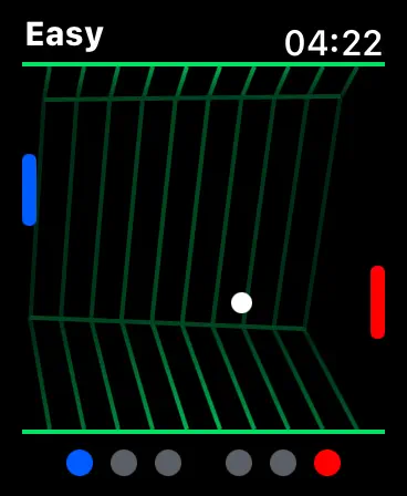 Crown Tennis gameplay on Apple Watch