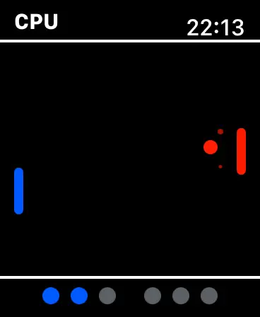 Ping pong match in Crown Tennis on Apple Watch