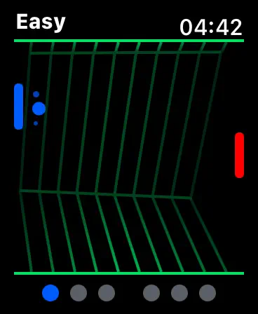 Offline solo play in Crown Tennis on Apple Watch